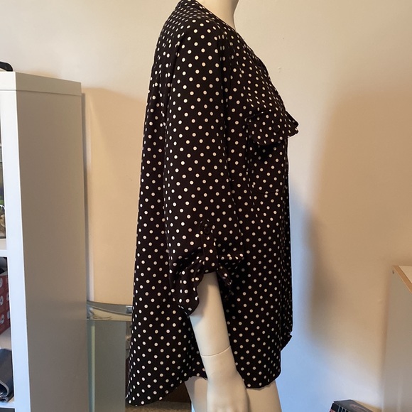 Polka Dot Button Shirt  Notations 1X  3/4 Sleeves Exc Shape New no Tags - Picture 2 of 11